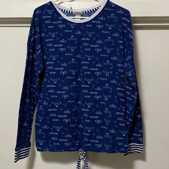 Harry Potter long sleeve blue tunic w/wizarding world design, size M - Picture 1 of 13